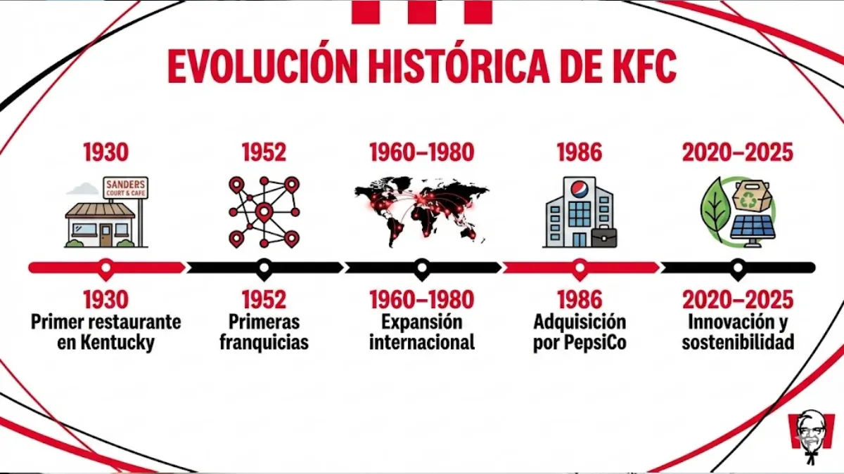 evolución histórica de KFC infografía