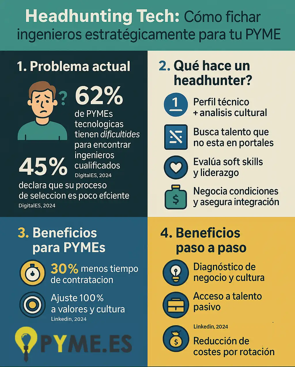 Cómo funciona el proceso de headhunting infografía