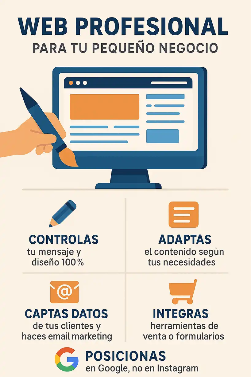 beneficios de las webs profesionales para los negocios pequeños infografía