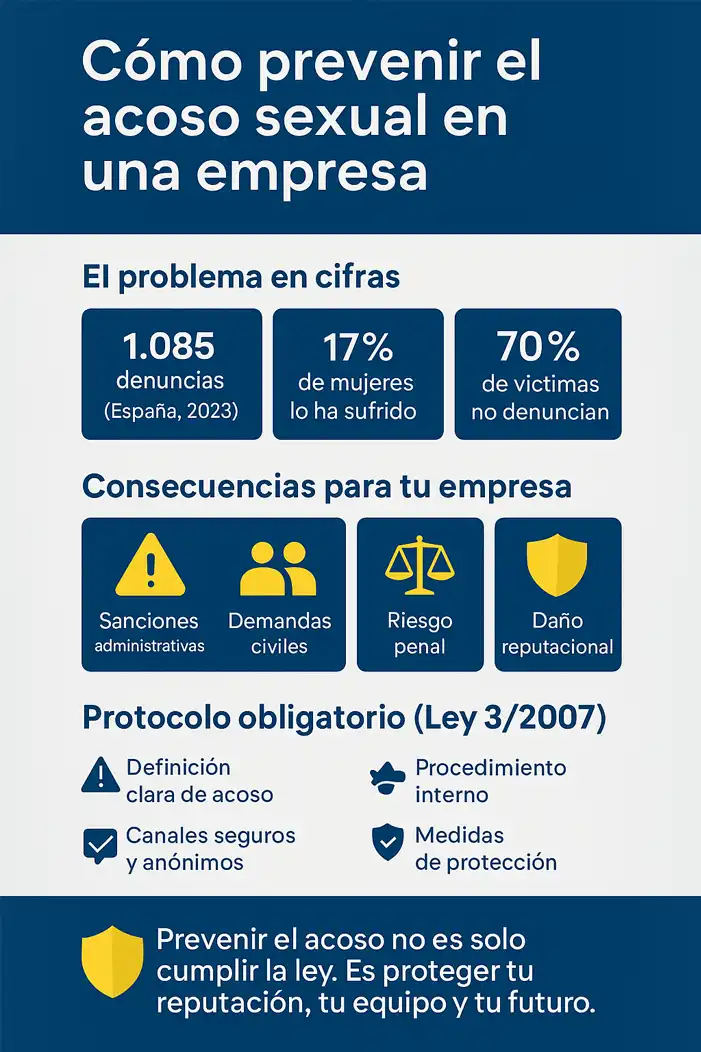 cómo prevenir el acoso sexual en una empresa infografía