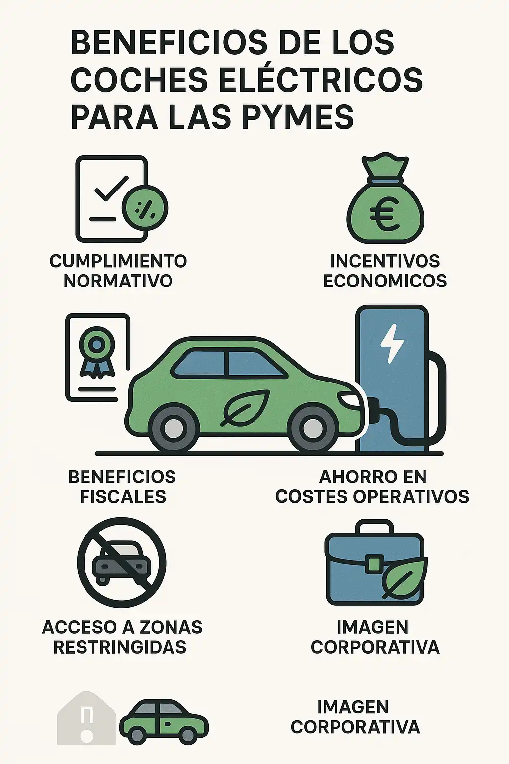 infografía de los beneficios de los coches eléctricos para las pymes