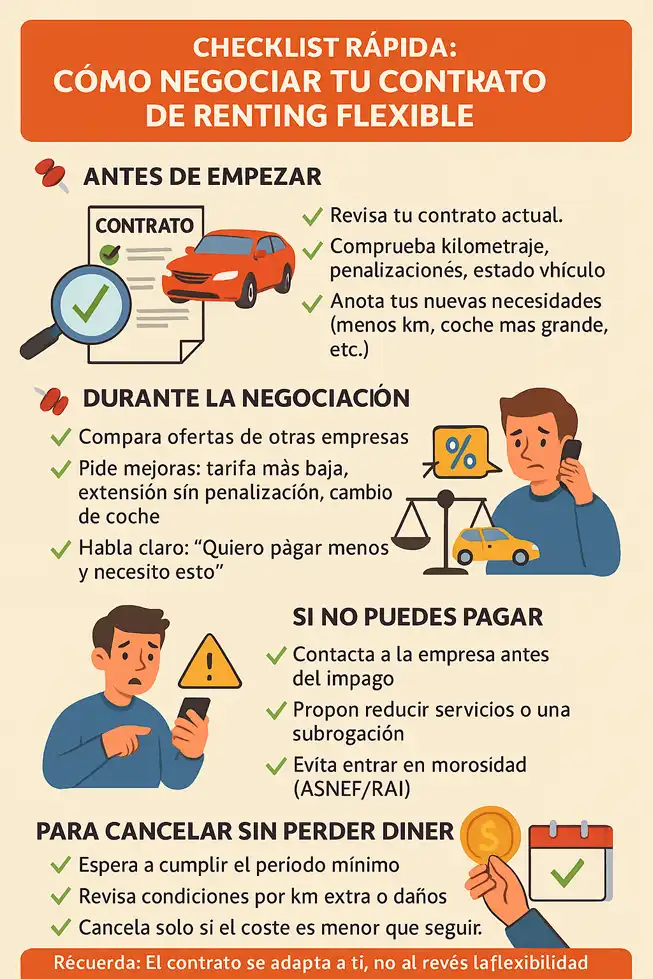 Cómo negociar tu contrato de renting flexible infografía