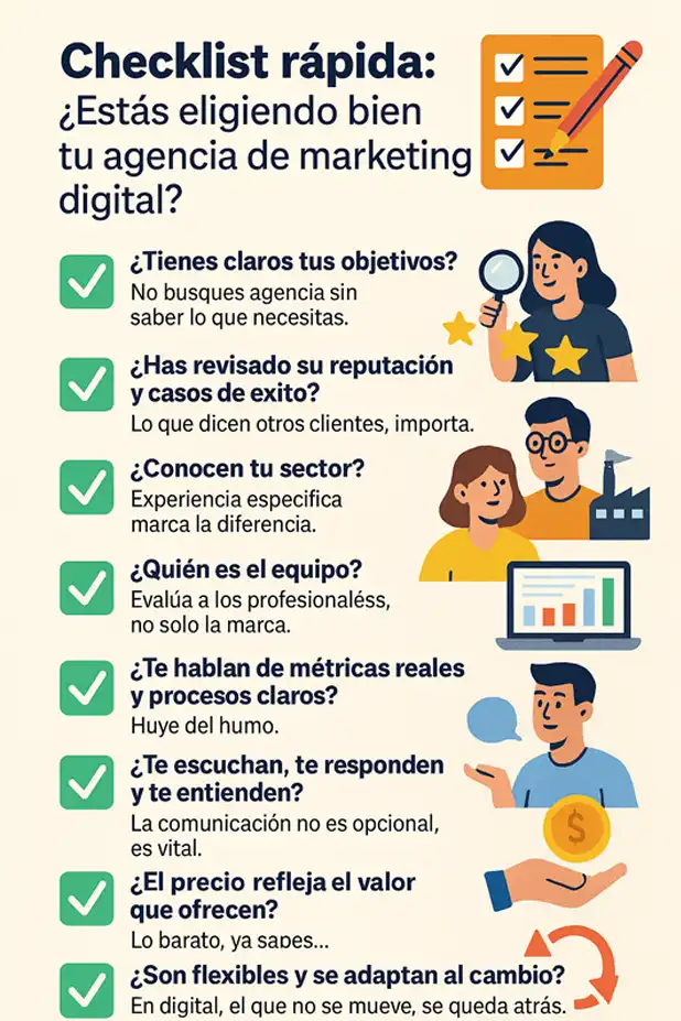 cómo elegir la mejor agencia de marketing digital para tu negocio infografía
