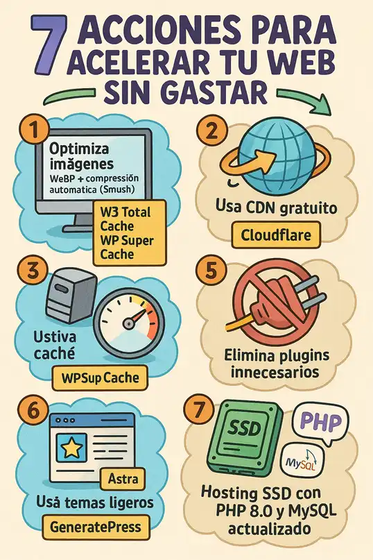 Cómo mejorar la velocidad de tu web infografía