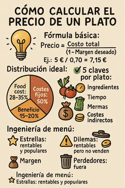 cómo calcular el precio de un plato infografía