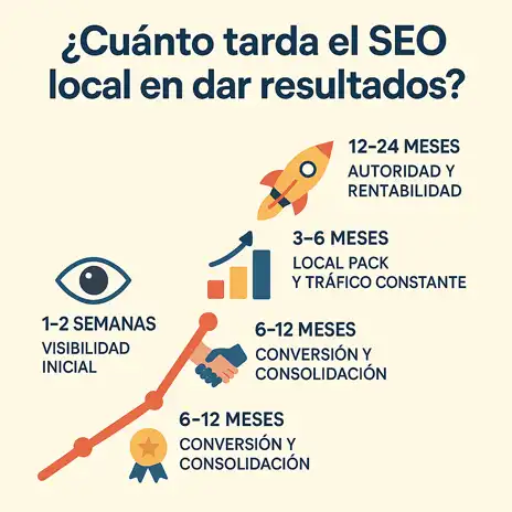 cuánto tarda SEO local en dar resultados infografía