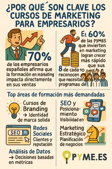 mejores cursos de marketing para empresarios en España infografía