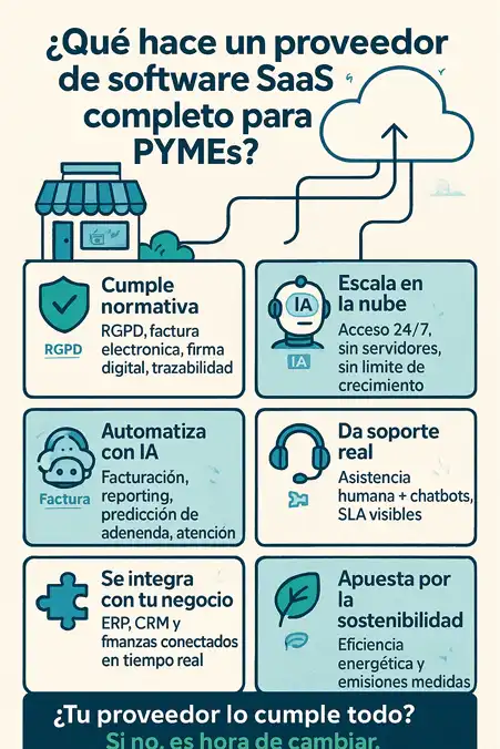 Qué hace un proveedor de software SaaS infografía