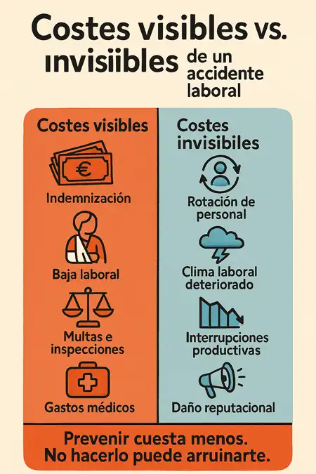 costes de un accidente laboral infografía