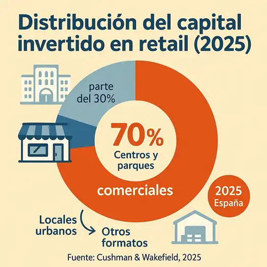 distribuición del capital invertido en retail infografía