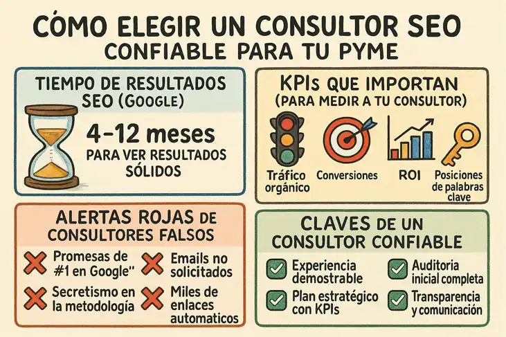 infografía sobre cómo elegir un consultor confiable para tu pyme