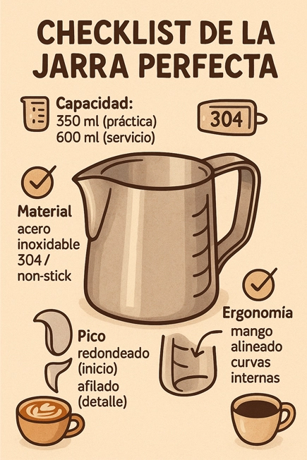 jarra de leche para barismo