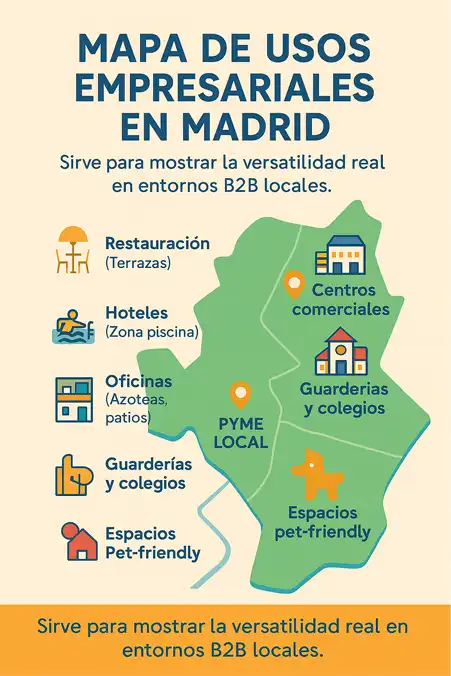 mapa de uso del cesped artificial infografía