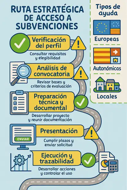 ruta estratégica de acceso a subvenciones infografía