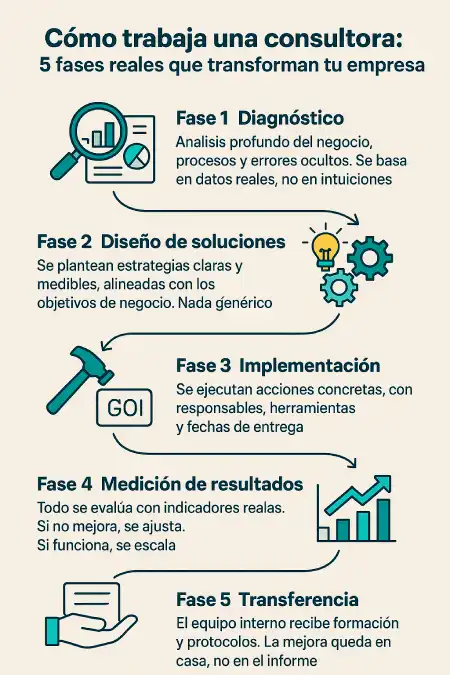 cómo trabaja una consultora infografía