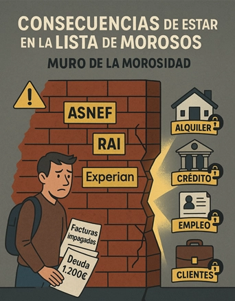 consecuencias de estar en la lista de morosos
