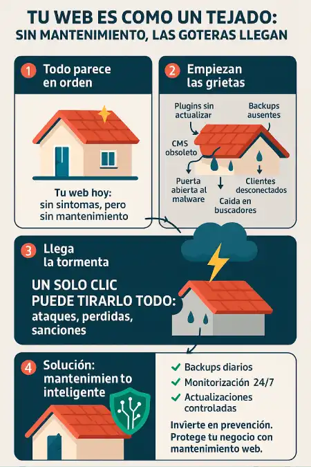infografía sobre mantenimiento web obligatorio