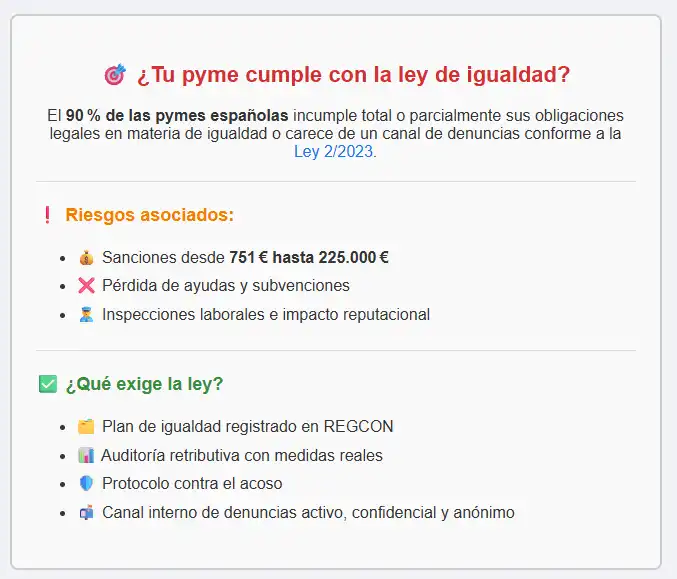 infografía tu pyme cumple con la ley de igualdad