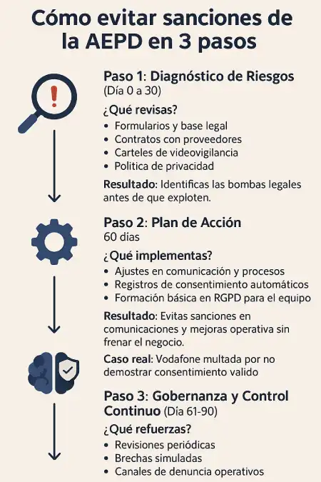 Cómo evitar sanciones de la AEPD con una auditoría LOPD infografía
