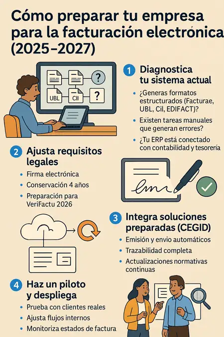cómo preparar tu empresa para la facturación electrónica infografía