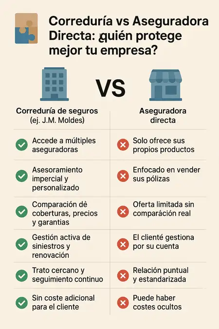 correduría vs aseguradora infografía