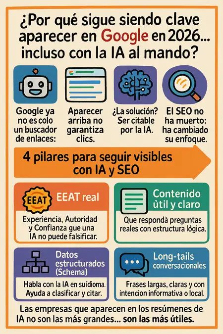 por qué sigue siendo clave aparecer en Google en 2026 Infografía