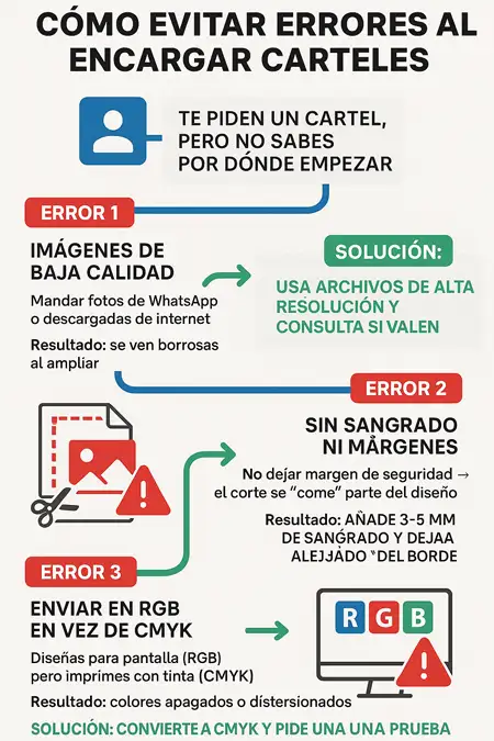 cómo evitar errores al encargar carteles infografía