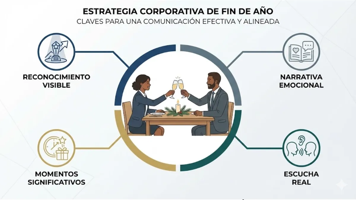 estrategia corporativa de fin de año infografía