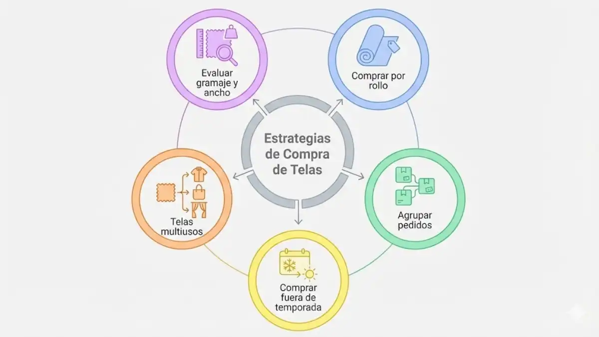 estrategia de compra de tela infografía