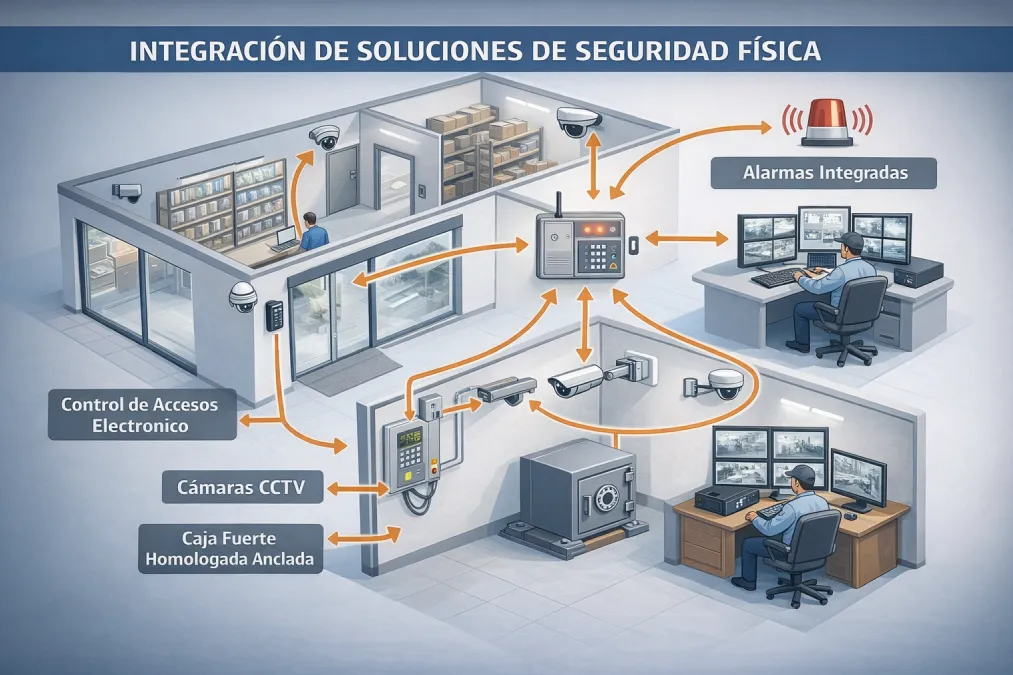 integración de soluciones de seguridad física infografía