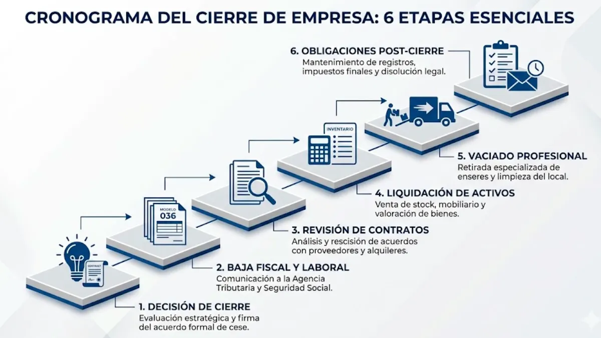 El orden correcto para cerrar un local infografía