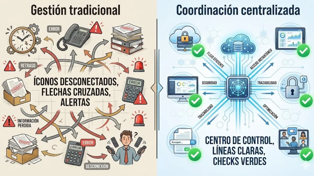 Gestión dispersa vs coordinación centralizada