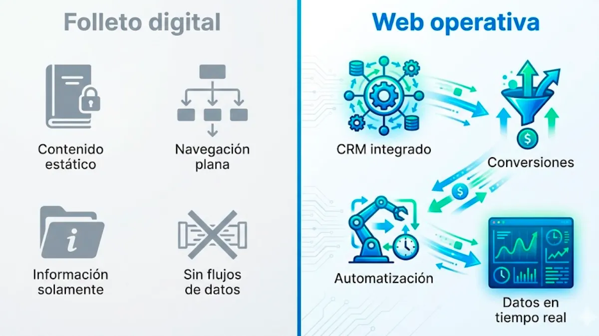 Web operativa vs folleto digital