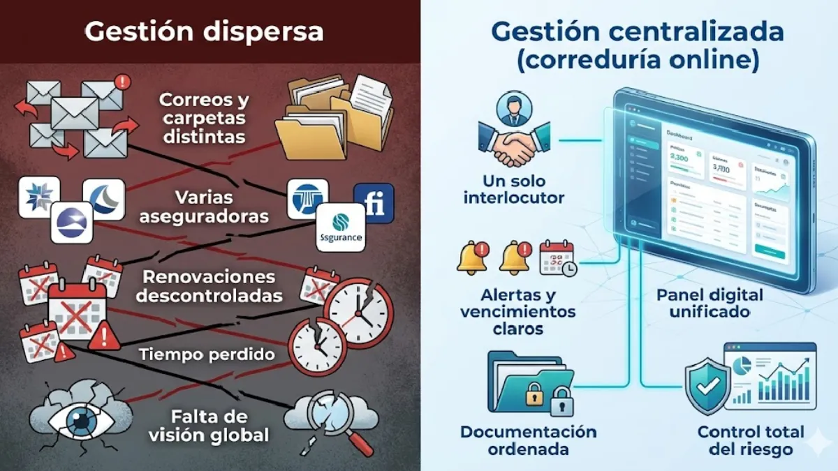 Gestión dispersa vs gestión centralizada info