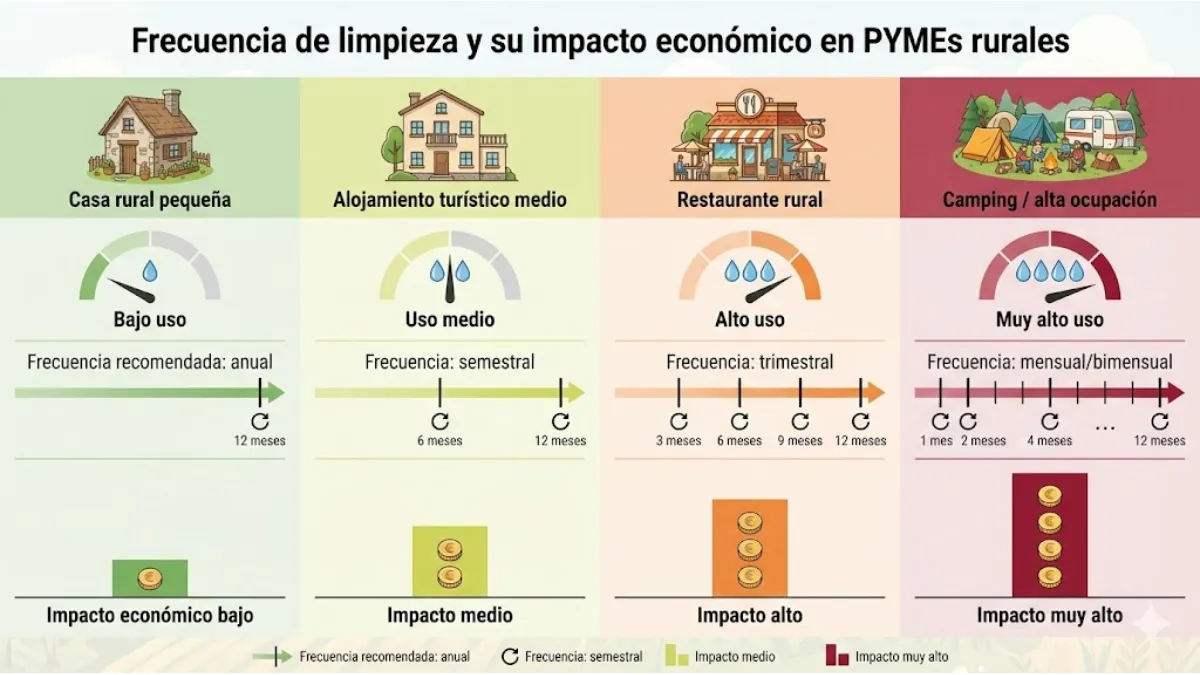frecuencia de limpieza y su impacto económico en pymes rurales infografía