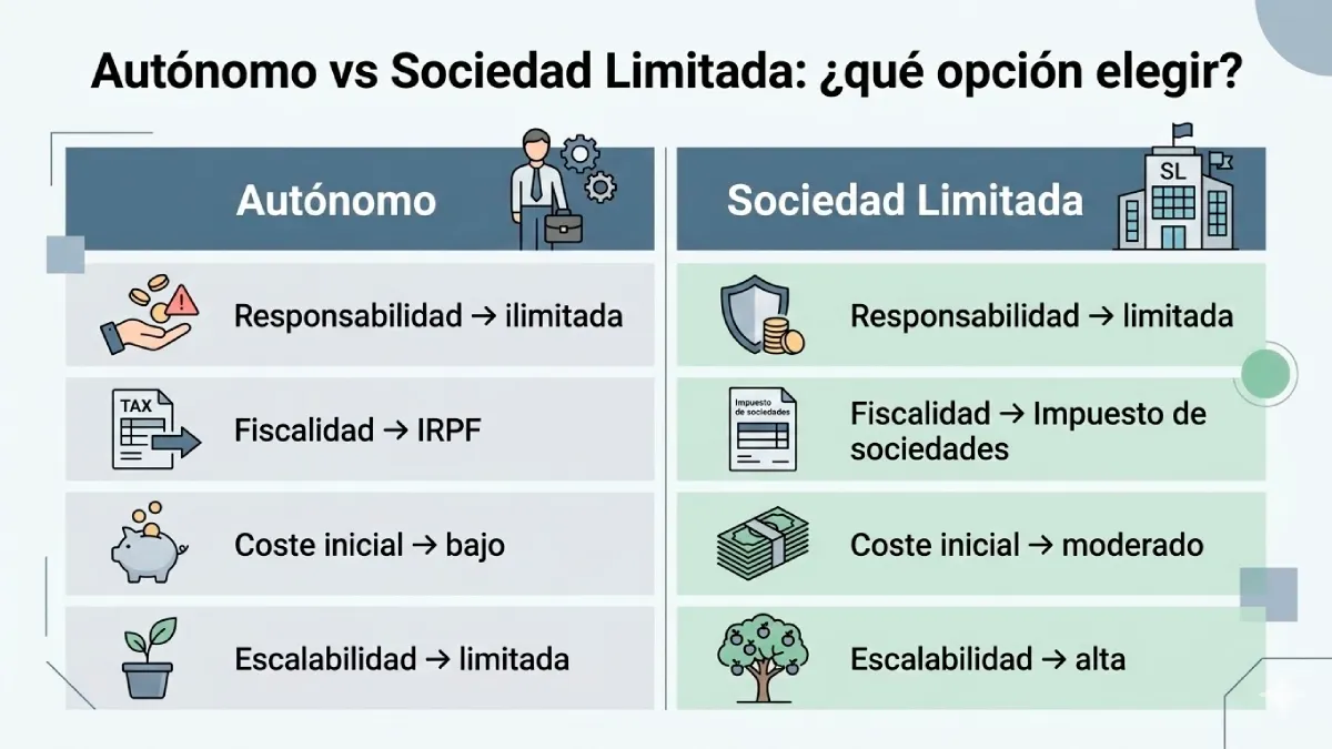 Autónomo vs Sociedad Limitada