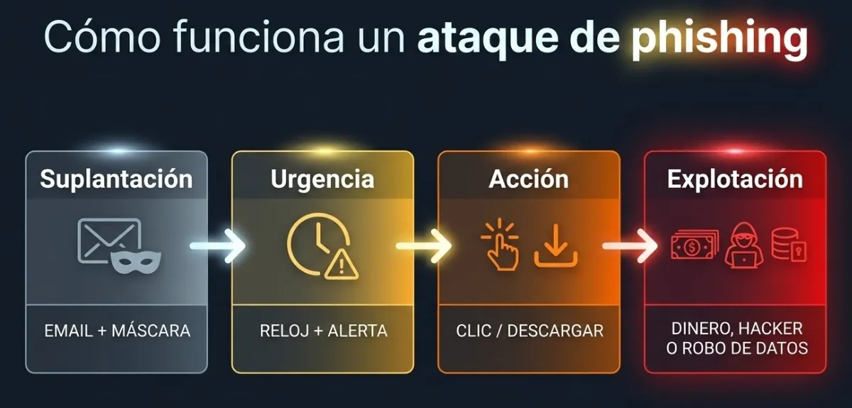 Cómo funciona un ataque de phishing