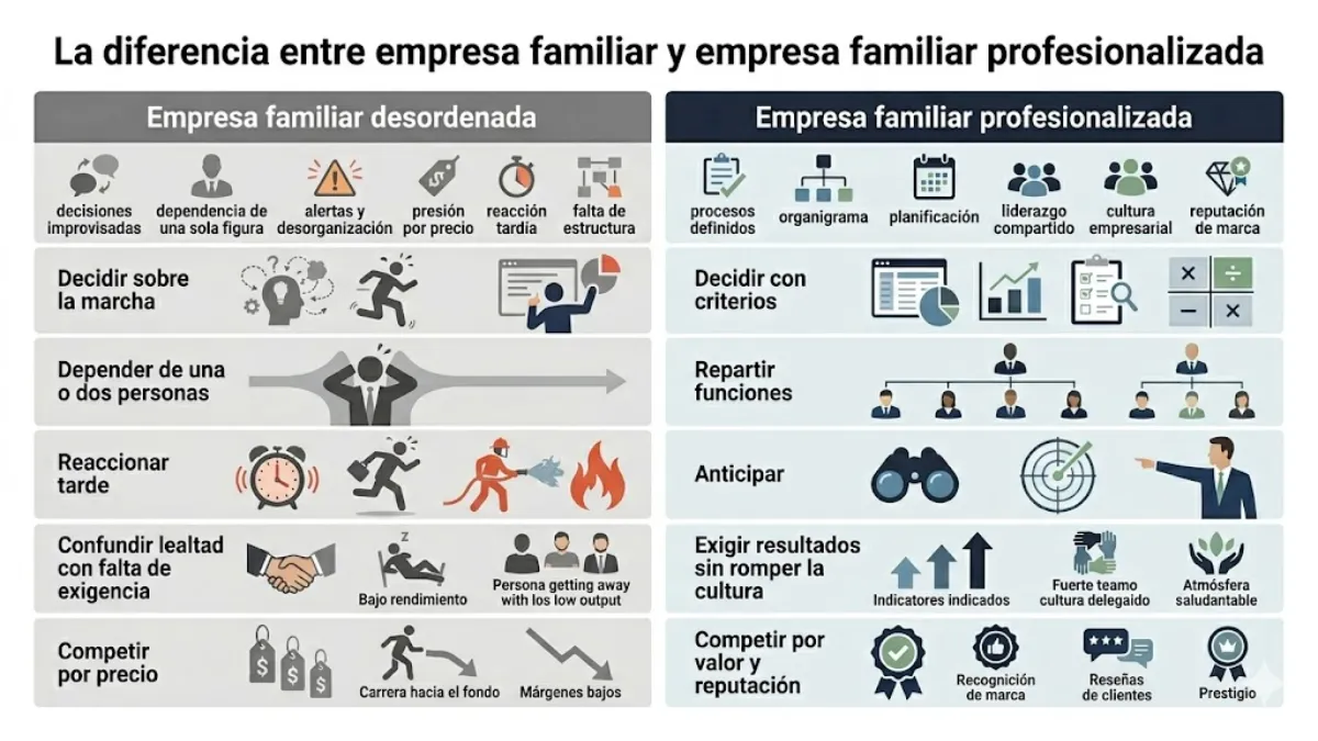 diferencia entre empresa familiar y empresa familiar profesionalizada