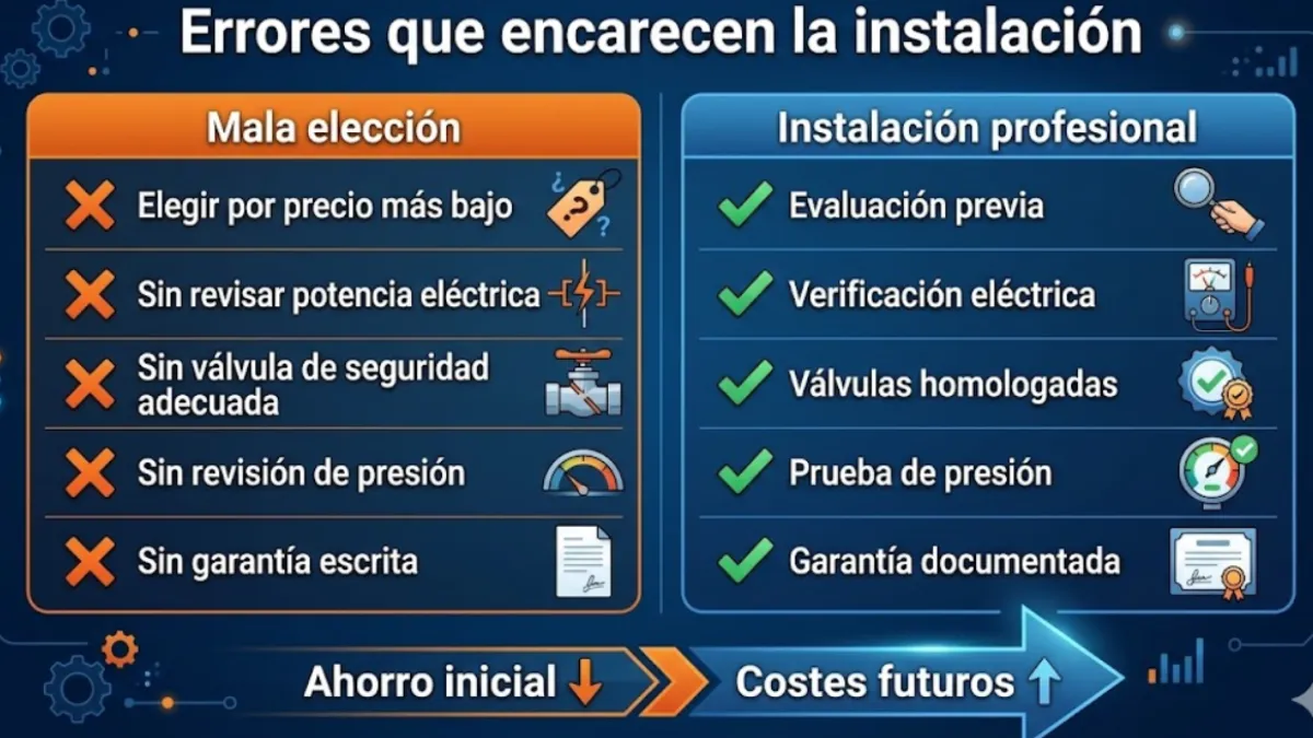 errores que encarecen la instalación de un termo eléctrico