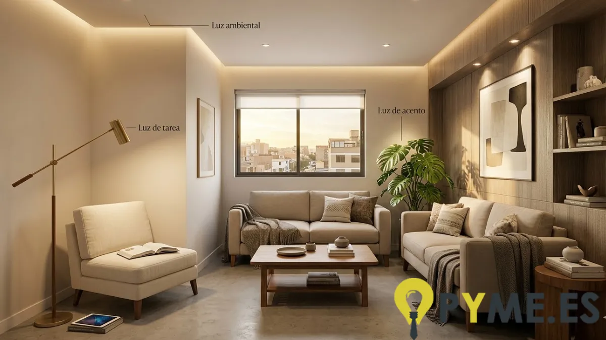 iluminación estratégica para espacios pequeños