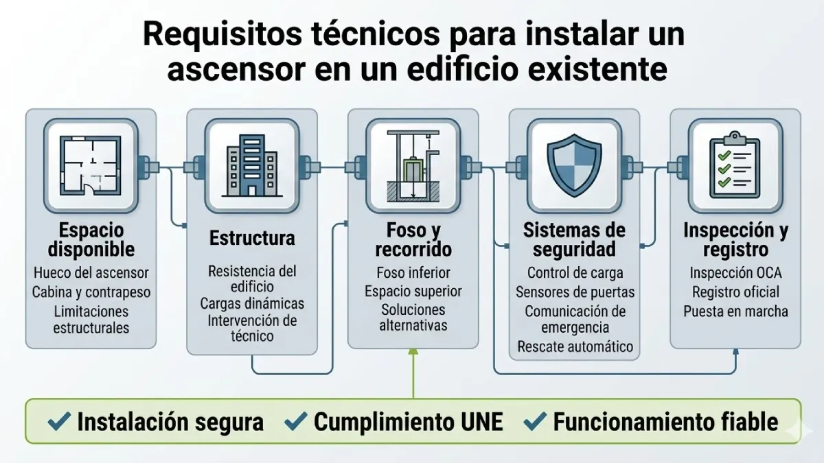 instalar un ascensor en un edificio existente