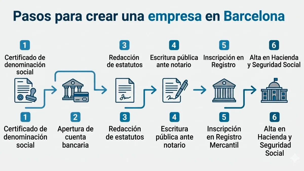 pasos para crear una empresa en Barcelona