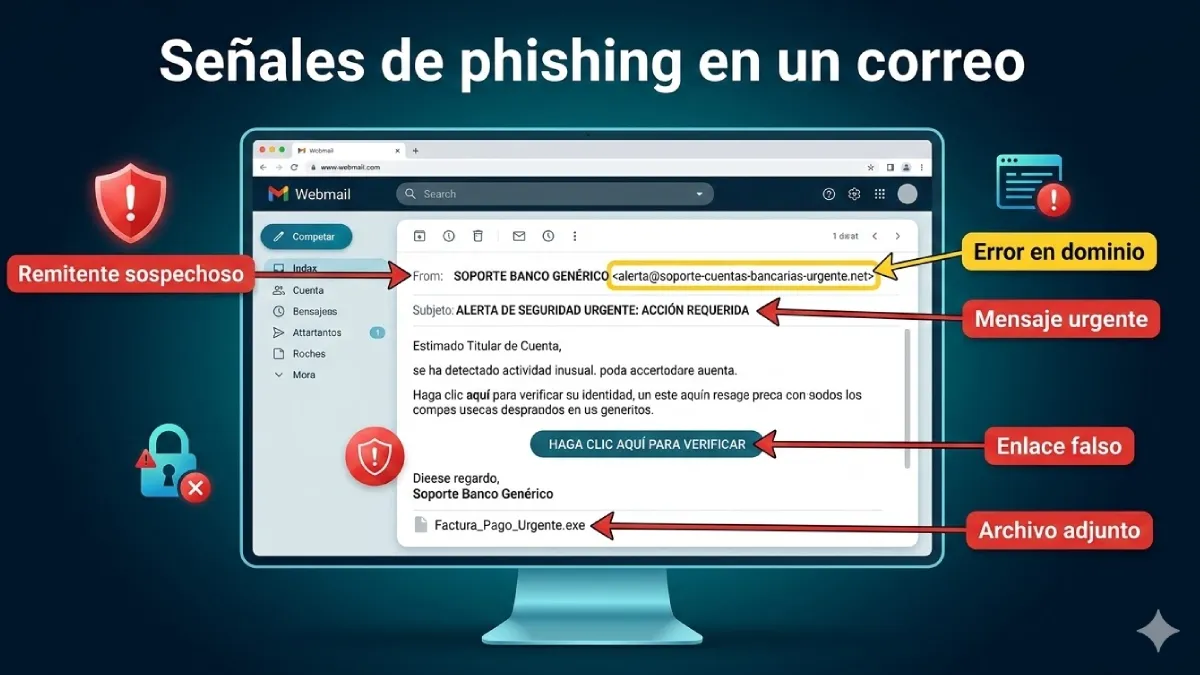 señales de phishing en un correo
