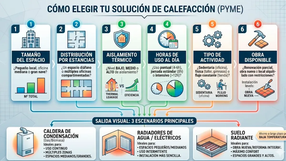 Infografía 1 — Cómo elegir la calefacción de una pyme