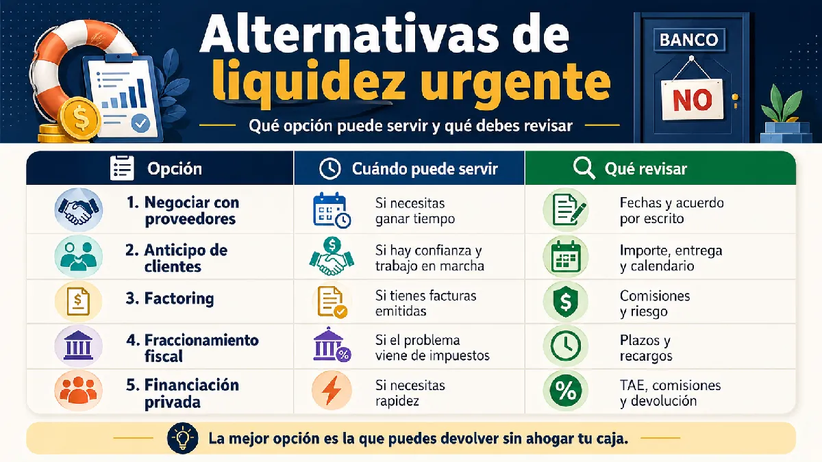 alternativas para tener liquidez urgente