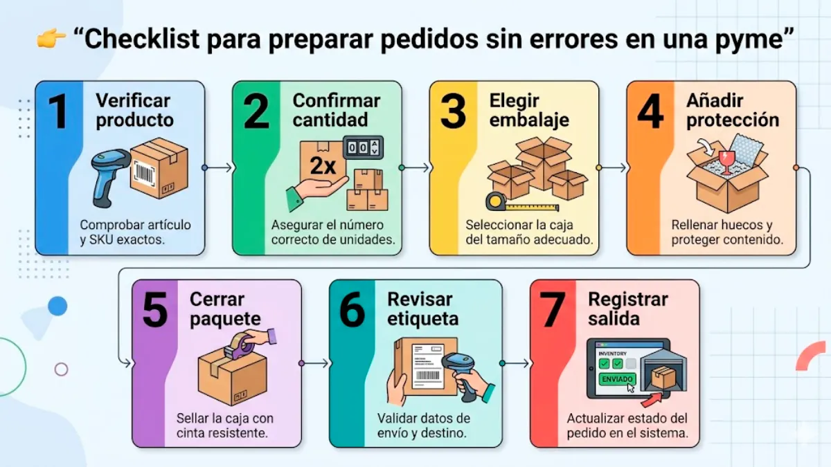 checklist para preparar pedidos sin errores