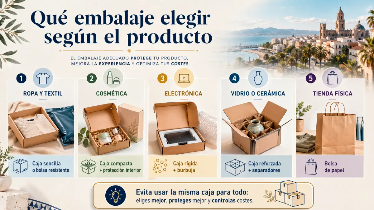 qué embalaje elegir según el producto infografía
