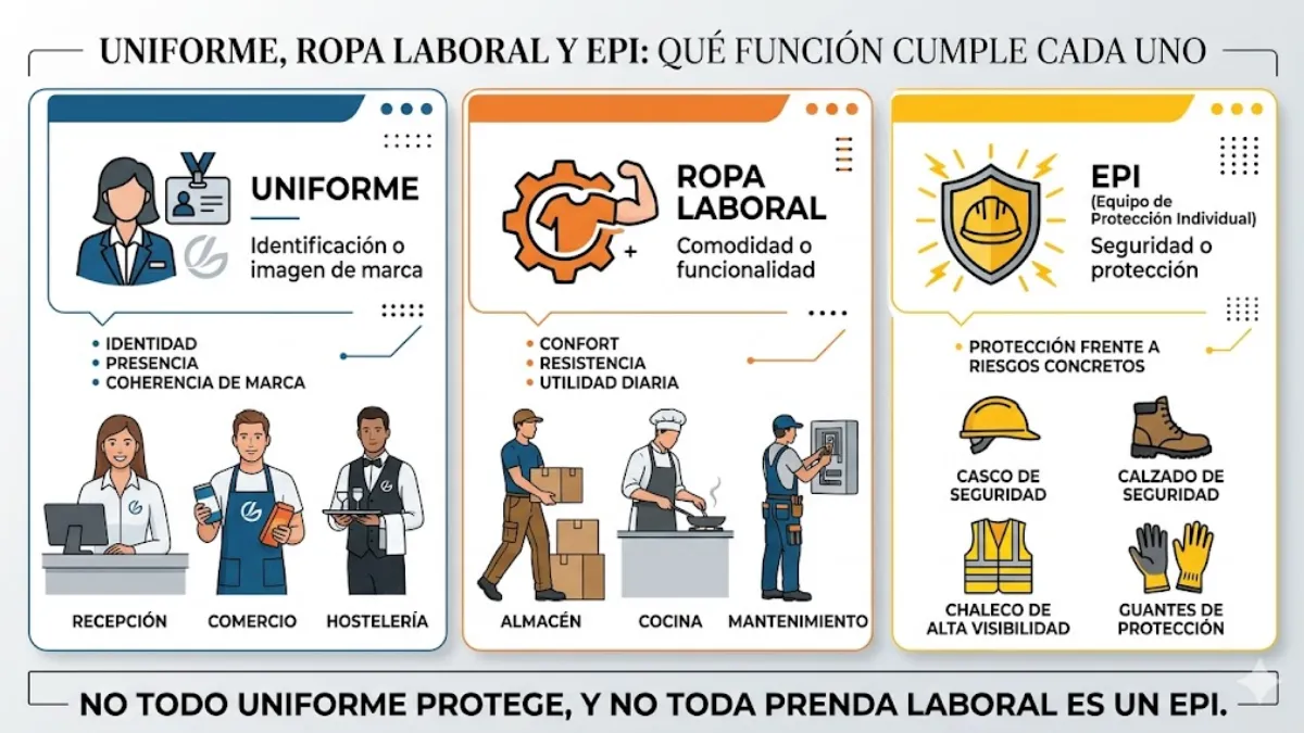 uniforme laboral vs EPIs