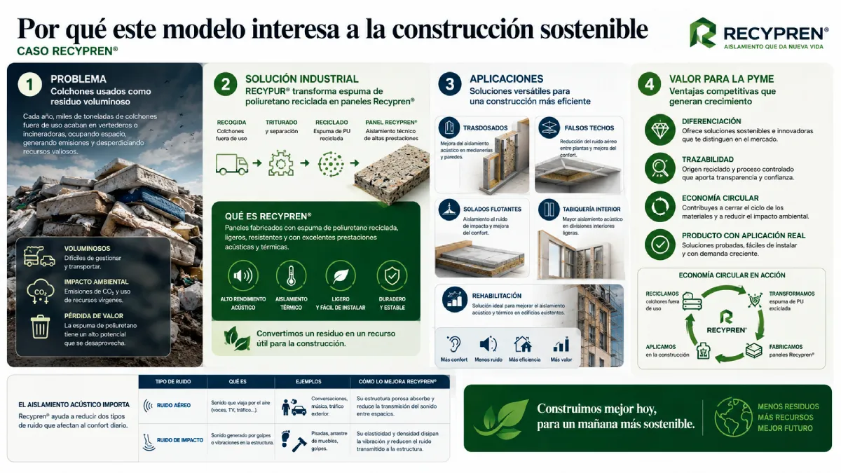 construcción sostenible con colchones usados