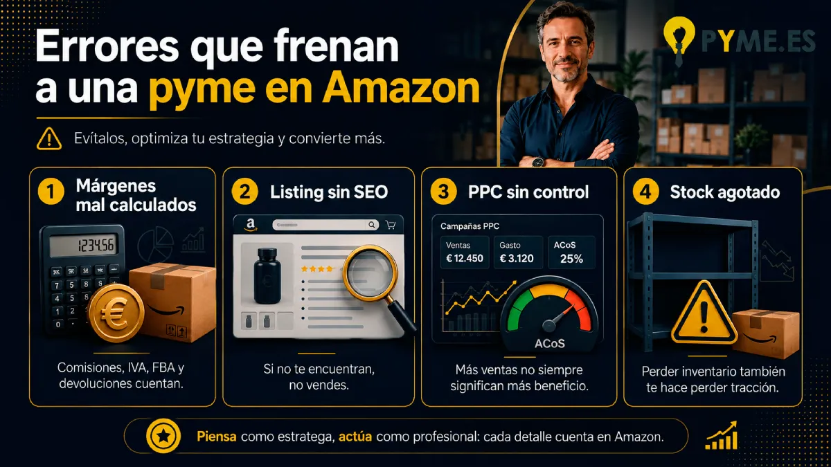 errores que frenan una pyme en amazon infografía